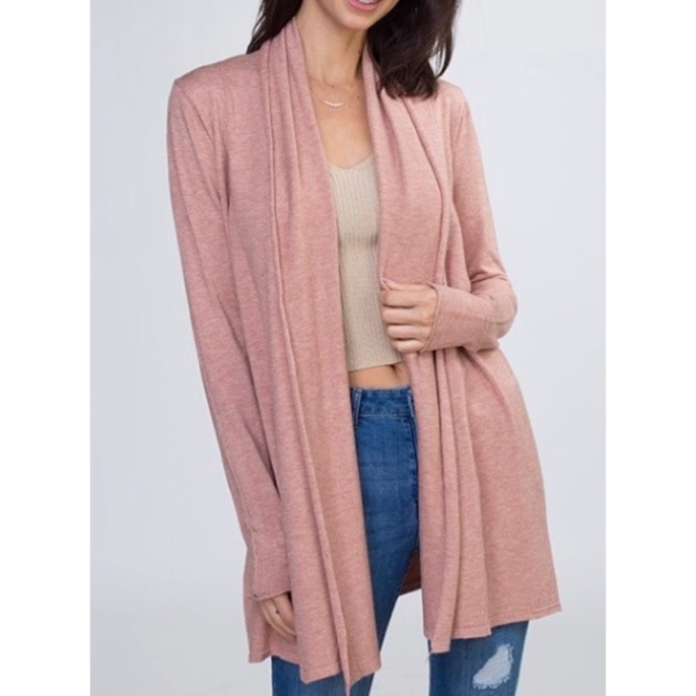 Terra cotta buttery soft cardigan sweater